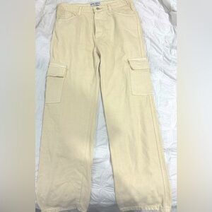 Straight cargo beige jeans